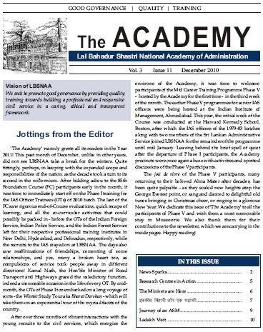The Academy (December 2010) Vol.3 Issue-11